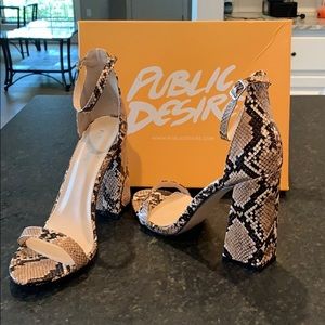 Snakeskin Print Heels